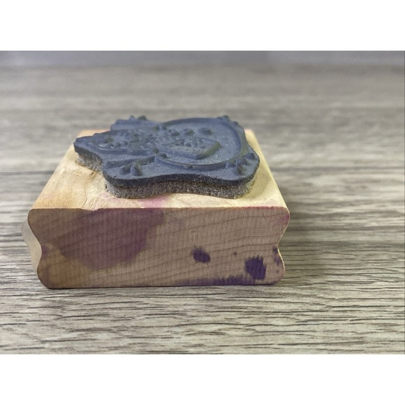 Stampendous Retro Collection Paisley Scarf Snowman Rubber Stamp - Picture 7 of 7